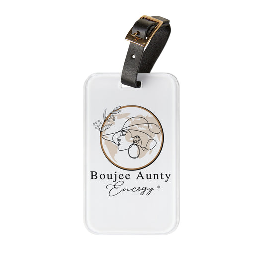 Boujee Aunty Energy Luggage Tag (White)