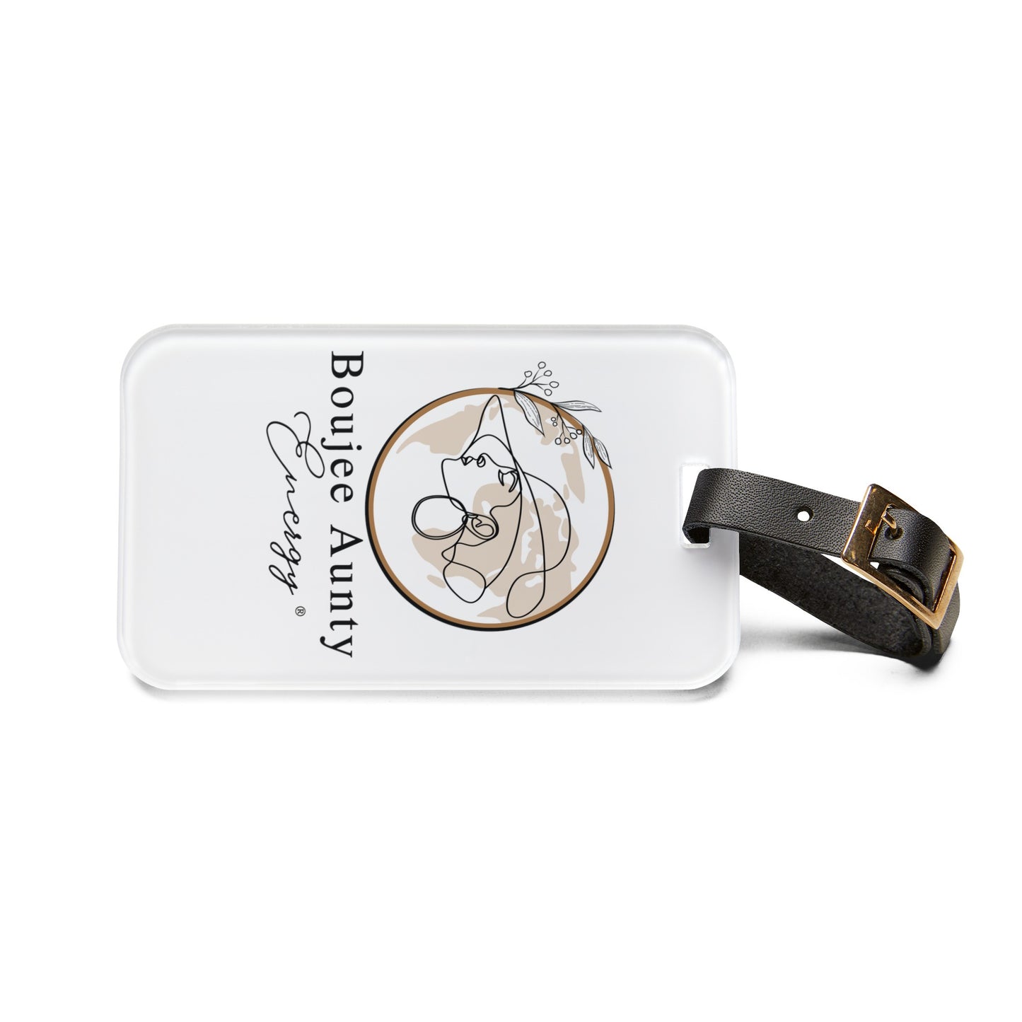 Boujee Aunty Energy Luggage Tag (White)