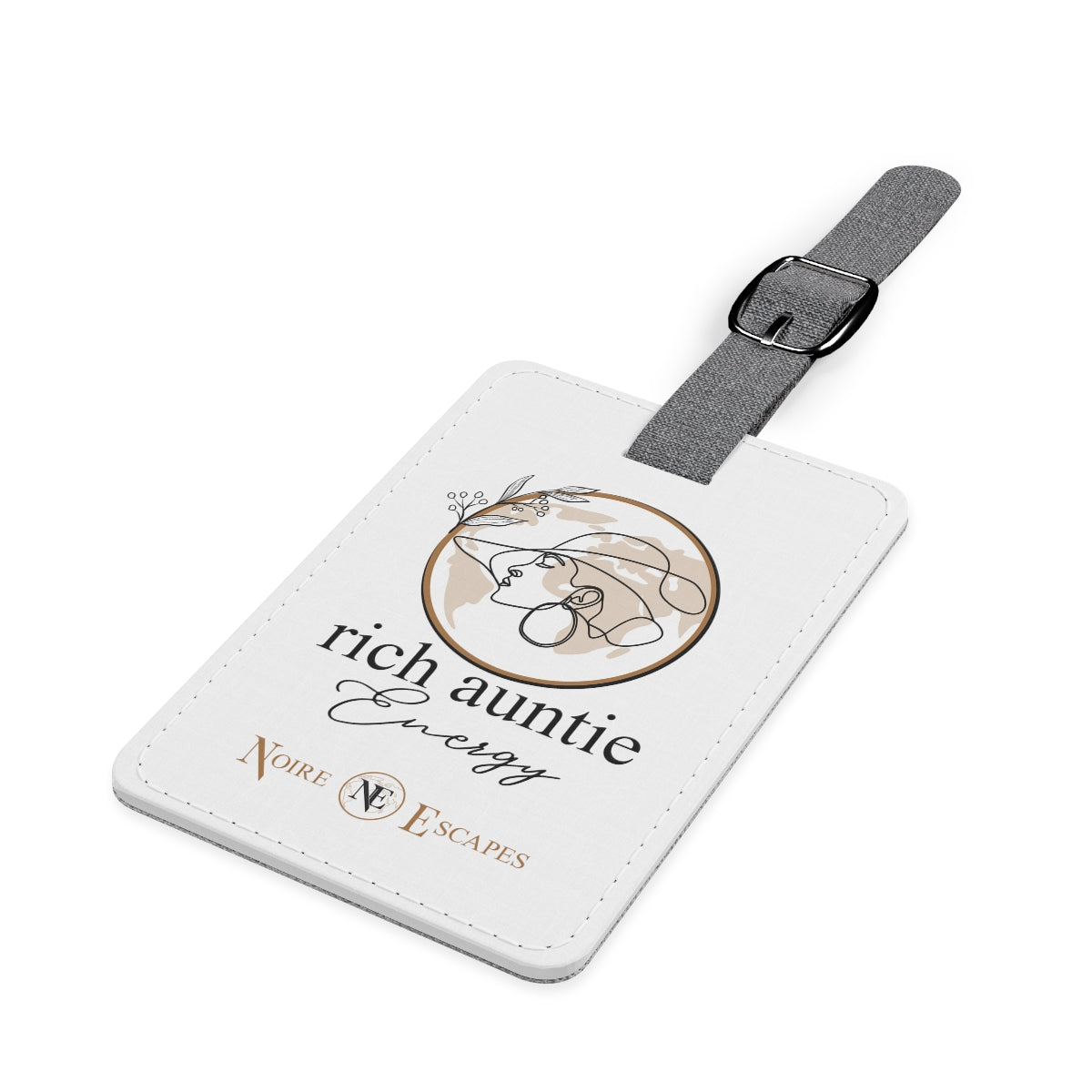 Rich Auntie Luggage Tag, (White)