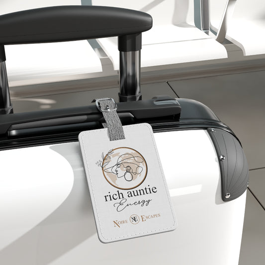 Rich Auntie Luggage Tag, (White)