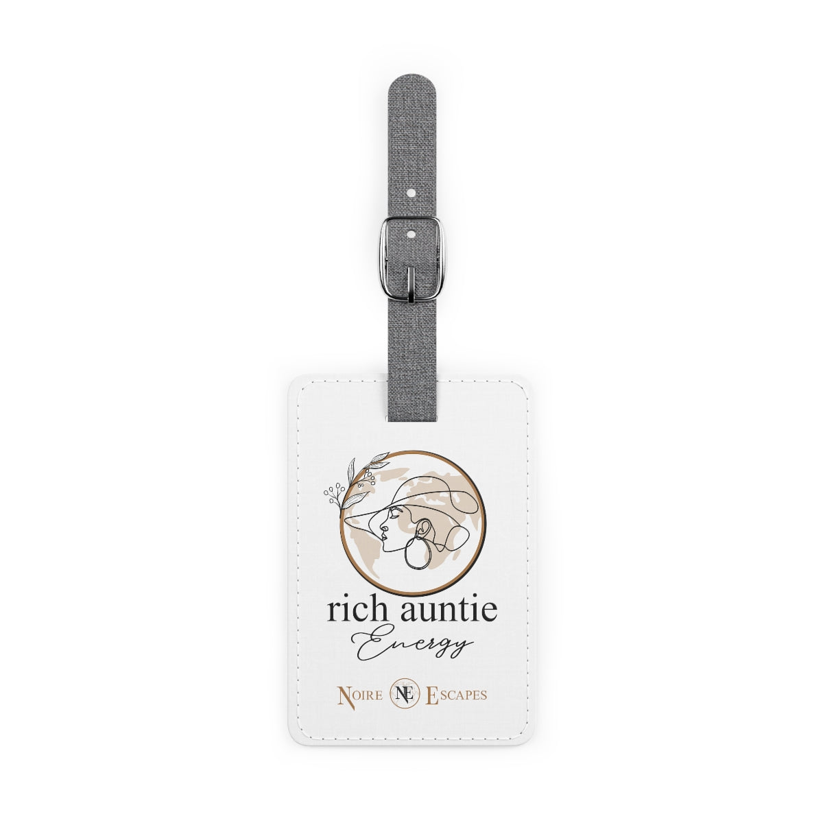 Rich Auntie Luggage Tag, (White)